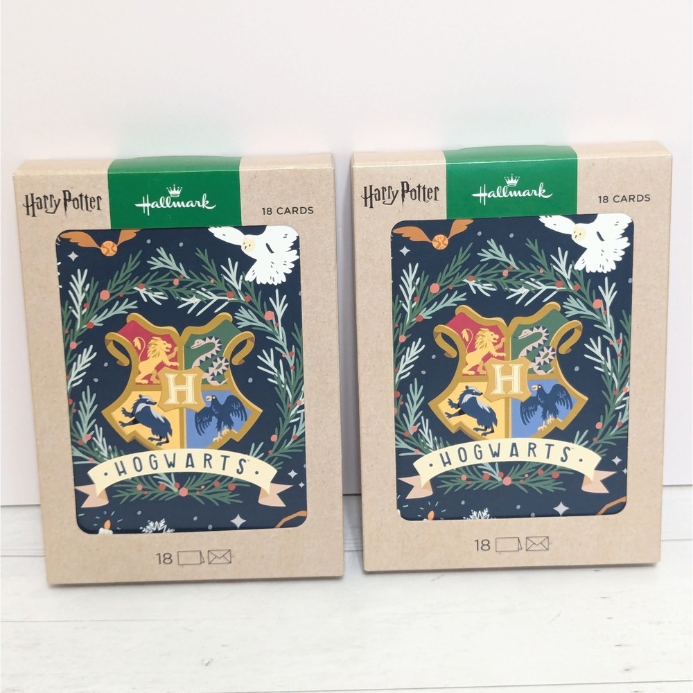 Hallmark Harry Potter Hogwarts Christmas Cards (2 Boxes, 18 cards each) NEW